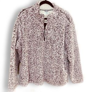 Time and Tru Pink Fluffy Quarter Zip Pullover 2X